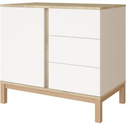 Faktum Loop White&Oak Komód (2 doboz) - fehér