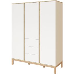 Faktum Loop White&Oak 3 osztású szekrény (5 doboz) - fehér