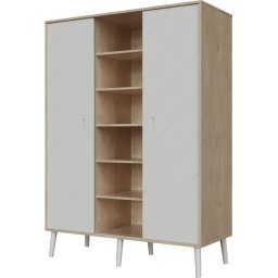 Faktum Peak Natural Oak and White 3 osztású szekrény (5 doboz) - oak
