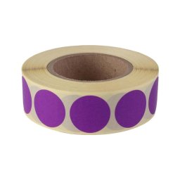 Etikett címke, 20mm, körcímke tekercses, 1000 címke/tekercs lila