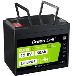 Green Cell CUBE LiFePO4 50Ah 12.8V 640Wh lítium vas-foszfát akkumulátor lakókocsihoz, golfkocsihoz, szélerőműhöz