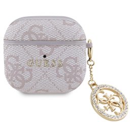 Guess 4G Script PC/PU Charm Apple AirPods 4 tok, rózsaszín