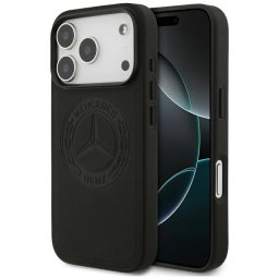 Mercedes bőr vintage logós MagSafe tok iPhone 17 Pro fekete