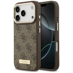 Guess 4G Logo Plate MagSafe tok iPhone 17 Pro barna színű tokhoz