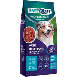 Happy&Fit Professional Adult Beef & Pork, Spinach, Broccoli 19kg