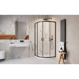 H2O Comfort Black A Ă­ves fekete zuhanykabin 90x90 ĂĄtlĂĄtszĂł