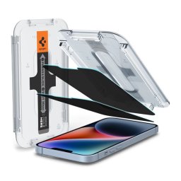 Spigen Glas.tR SLIM EZ Fit Apple iPhone 17E / 16E / 14 / 13 / 13 ProPrivacy tempered kijelzővédő fólia felhelyező kerettel (2db)