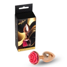 Anal plug Anatmis alak, fm, 7 cm rzsaszn-arany