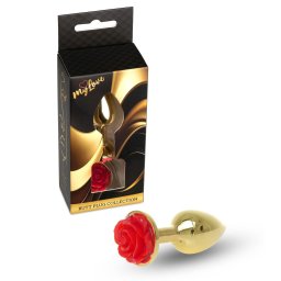 MyLove Toys Anl plug Anatmis, fm, 7 cm piros rzsa