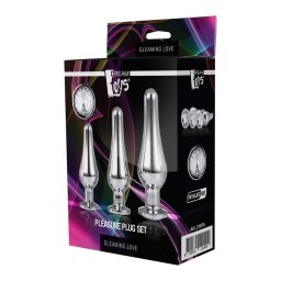 Anal plug kszlet tmr alumnium dszkvel - kicsi, kzepes, nagy - ezst