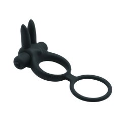 Toyz4Lovers - Dupla szilikon péniszgyűrű vibrációval és stimuláló ágakkal (fekete)
