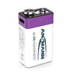 Ansmann Li-ion 9V Block, min 340mAh, töltőelektronikával, USB-C