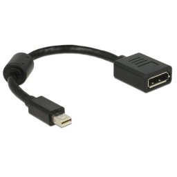 Delock adapter mini Displayport férfi > Displayport női, fekete