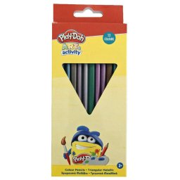 Play-Doh Art Metallic, háromszögletű színes ceruza 12 db-os