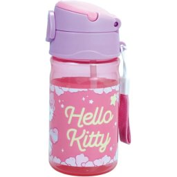Hello Kitty Unicorn műanyag szívószálas kulacs akasztóval 350 ml