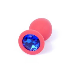 Anál plug Szilikon sima, aranyos 8 cm kék gyémánttal