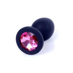 Anál plug Szilikon sima felületű, csiszolt gyémánt 7 cm rózsaszín