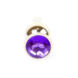 Anal plug Fém, hűthető, ékszeres 9,5 cm lila
