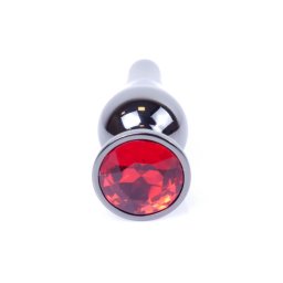 Anal plug Anatómiás, hűthető 9,5 cm piros ezüst