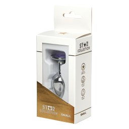 Star Collection Anál plug elegáns fém kivitel fialov köves S méret