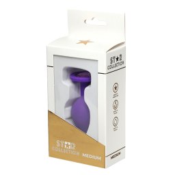Star Collection anál dugó közepes méret világos rózsaszín kő lila