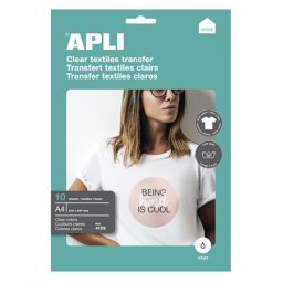 APLI Fólia, vasalható, A4, tintasugaras nyomtatóba, fehér pólóhoz, APLI