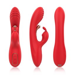 Crazy Horse Vibrtor hrompontos stimulci 9 rezgsmd USB-C tlts 22 cm piros
