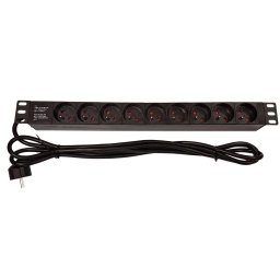 19"-os elosztópanel LEXI-Net 9x230V, kábel 3m, 1U
