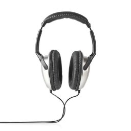 Nedis HPWD1201BK - Vezetékes fejhallgató | Over Ear | 6m kábelhossz | Hangerőszabályzó | Fekete / Ezüst