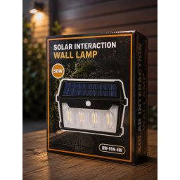 50W Napelemes LED Lámpa Mozgásérzékelővel - Kültéri Solar Interakciós Falilámpa