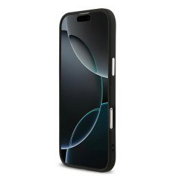 GUESS tok az IPHONE 17-hez GUHCP17SP4G4SMCK (4G PU bőr tok nagy 4G és klasszikus logóval és ezüst fém kamerakerettel) fekete