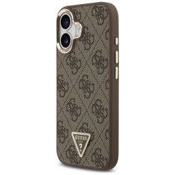 GUESS tok IPHONE 17 kompatibilis MagSafe GUHMP17SP4GTDGMW (4G PU W / háromszög logó) arany barna
