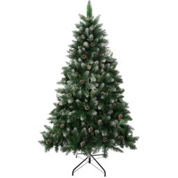 MagicHome Albero műfenyő, havas végek, tobozokkal, 210 cm