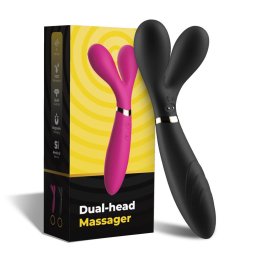 Y-Wand Vibrtor hrom motoros, 9 rezgsmd USB tlts fekete 19 cm