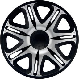 Dísztárcsa (16) Nascar Silver-Black 4db-os garnitúra