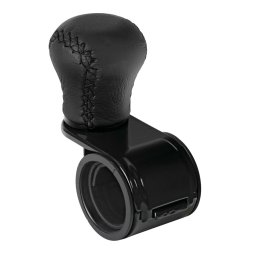 Kormánytekerő gomb, fekete bőr 20-40 mm, Lampa Revolve