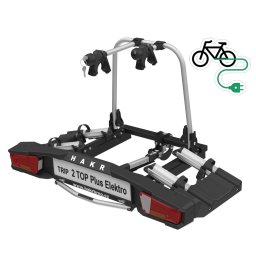Kerékpártartó vonóhorogra, 2db kerékpárhoz (E-Bike is), zárható HAKR Trip 2 Top Plus Elektro