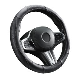 Kormányvédő, bőr, 37-39cm fekete, rózsaszín varással Autolife 01990
