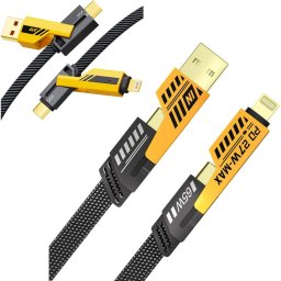 Töltő- és adatkábel 4:1-ben 60W (Lighting, Type-C), Autolife 12224