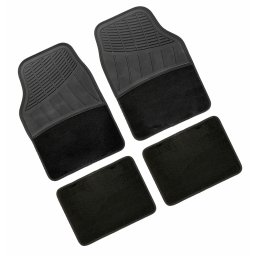 Textil és gumiszőnyeg garnitúra 4db-os, univerzális , fekete, Lampa Fusion