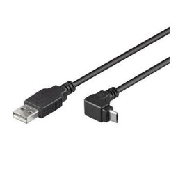 PremiumCord kábel micro USB 2.0, A-B, 90°, 3m