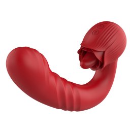 Rose Vibrátor Dupla stimuláció, lökő mozgás, 10 mód, orvosi szilikon, vízálló