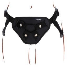 Strap-On Deluxe – prémium fekete dildós heveder پن