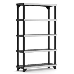 Keter FUSED 5 polcos fémmerevítésű állvány - 900 kg teherbírás, fekete/szürke