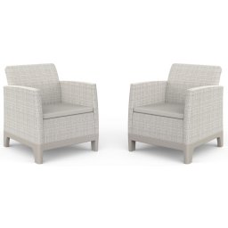 Keter SCANDI FORMA DUO kerti bútor szett - 2 fotel, Pebble grey / Soft beige