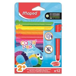 MAPED Színes ceruza készlet, háromszögletű, MAPED ,,Color'Peps Infinity Kidy", 12 különböző szín