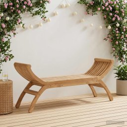 vidaXL Kerti pad 2 -Seater 126 cm Tömör Teakfa Természetes