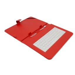 AIREN AiTab bőr tok 4 USB billentyűzettel 10" RED (CZ/SK/DE/UK/US... elrendezés)