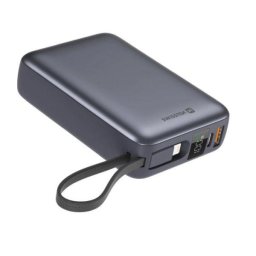 SWISSTEN POWER BANK 20000 mAh INTEGRÁLT USB-C ÉS LIGHTNING Kábellel SILVER SILVER SILVER