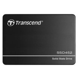 TRANSCEND SSD452K-I 256GB ipari (3K P/E) SSD 2,5" SATA3, 3D TLC, alumínium ház, 560MB/s R, 520 MB/W, fekete színű